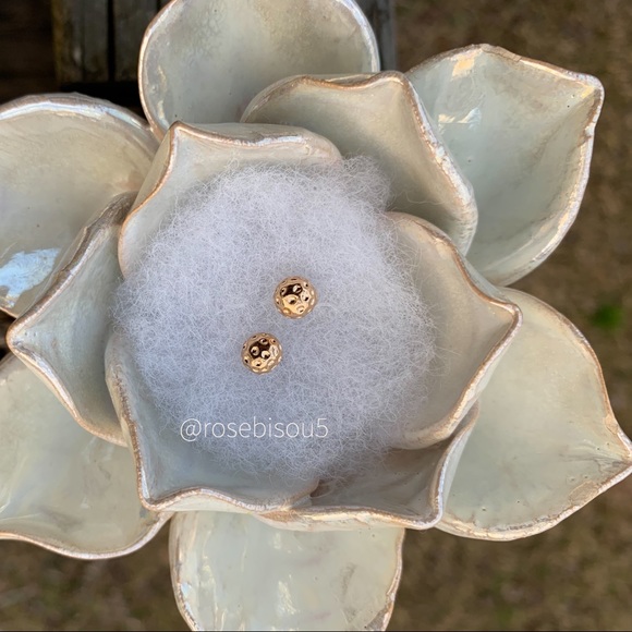 RoseBisou5 | 5PinkKisses Jewelry - 💋🆕Textured Rose Gold Ball Stud Earrings